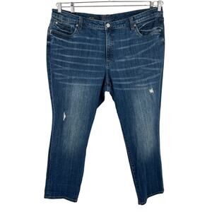 Kut from the Kloth jeans Katy boyfriend denim distressed blue size 22W